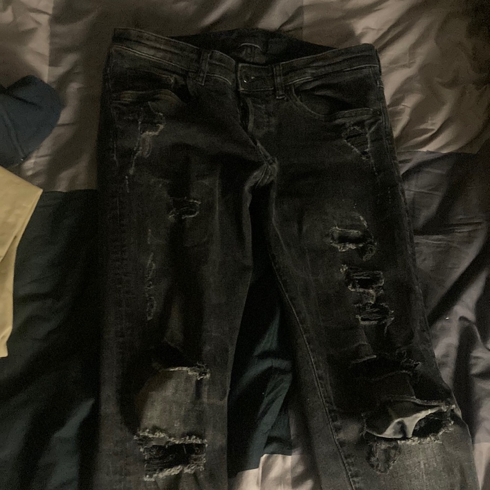 H&M skinny ripped jeans black